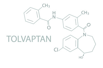 Tolvaptan molecular skeletal chemical formula.