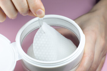 Face patch, close up. Natural makeup and Gel Patches for Skin. Cosmetic Beauty Product.