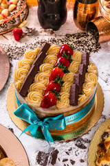 Delicious Bakery Bread Patisserie Coffee Food Menu Gourmet Meal Sweet Dessert Chocolate Strawberry Lemon Flour Cake Pie Piece Chicken Fry Cheese Pizza 