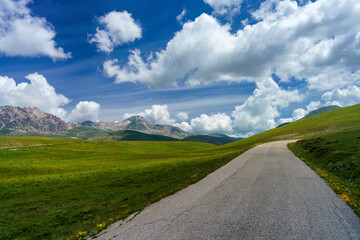 Mountain landscape at Gran Sasso Natural Park, in Abruzzo, Italy