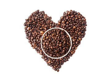 heart made of coffee beans