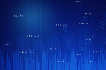 2d rendering Stock market online business concept. business Graph
