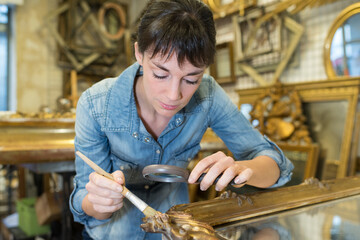 woman painter in art studio