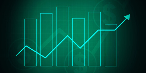 2d rendering Stock market online business concept. business Graph 