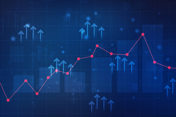 2d rendering Stock market online business concept. business Graph