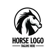 Horse Logo Design Template Inspiration, Vector Illustration.