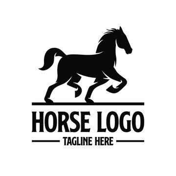 Horse Logo Design Template Inspiration, Vector Illustration.