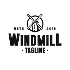 Windmill Logo Design Template Inspiration, Vector Illustration.