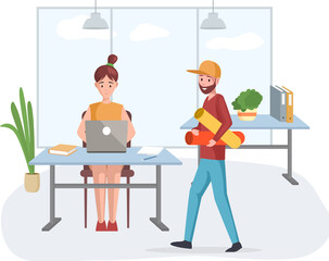 Working people. Office staff, work and communication. Head and subordinates. Various workers, managers team. Business employees on workspace. Office workers. Co-workers. Colleagues project teamwork