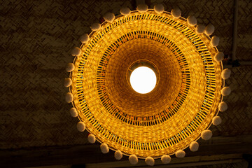 Light bulb lamps are made from folk crafts and applied to create beauty