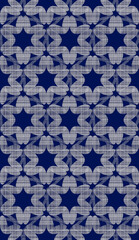Shibori fabric texture seamless pattern blue and white