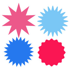 Set of multicolor blank labels various shape isolated on whiteVector illustration
