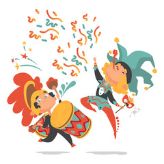 Two children playing carnival