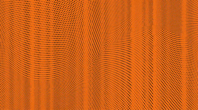 Orange Black Halftone Dots Grunge Background
