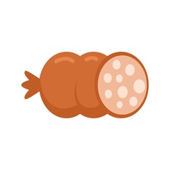 Fried sausage icon flat isolated vector