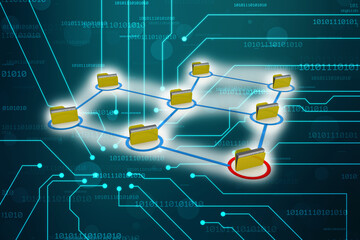 3d illustration of Data sharing concept