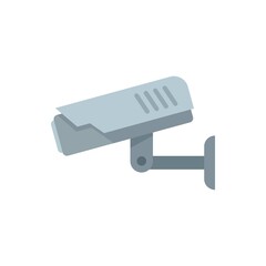 Security camera icon flat isolated vector
