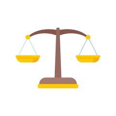 Judge balance icon flat isolated vector
