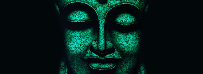 Face of buddha painting abstract background.