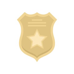 Prison guard shield icon flat isolated vector