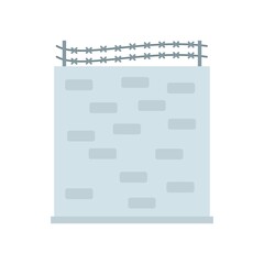 Prison building wall icon flat isolated vector