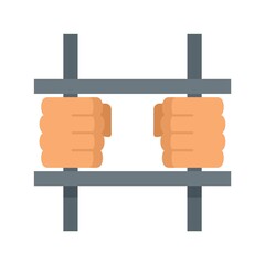 Prison bar gate icon flat isolated vector