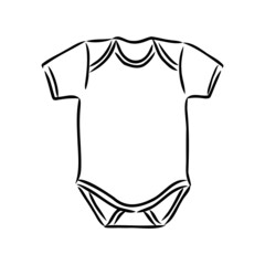 Jumpsuit. Baby bodysuit sketch. Baby bodysuit design. Bodysuit vector. Baby clothing template. You can use it as a mockup in your designs.