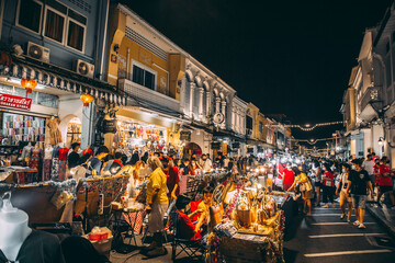 Phuket Old Town Night Market in Thailand, south east Asia - obrazy, fototapety, plakaty