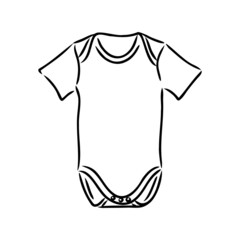 Jumpsuit. Baby bodysuit sketch. Baby bodysuit design. Bodysuit vector. Baby clothing template. You can use it as a mockup in your designs.
