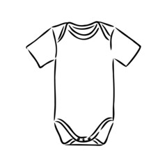 Jumpsuit. Baby bodysuit sketch. Baby bodysuit design. Bodysuit vector. Baby clothing template. You can use it as a mockup in your designs.