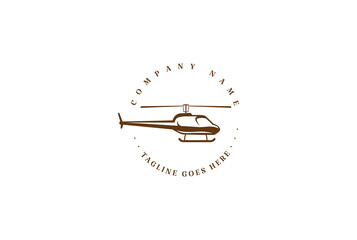 Vintage Retro Helicopter Badge Stamp for Army Military or Rescue Logo Design © AFstudio87