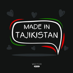 Fototapeta premium Made in Tajikistan, vector illustration.