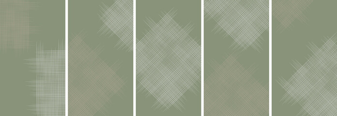 A set of five abstract patched backgrounds. Fashionable cover designs
 for social media posts and stories.