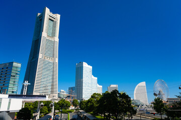 神奈川県横浜市 桜木町駅前の街並み