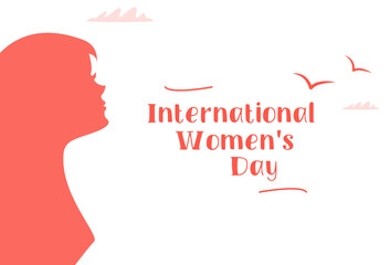 Poster international womans day. Vector image in modern style on white background