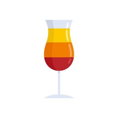 Sweet beach cocktail icon flat isolated vector