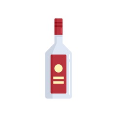 Drink vodka bottle icon flat isolated vector