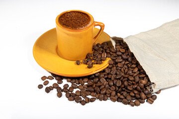 coffee beans in a cup