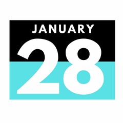 January 28 . Flat daily calendar icon .date ,day, month .calendar for the month of January