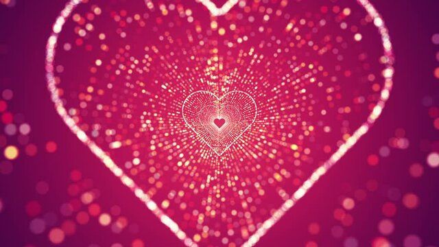 Hearts. Valentine's Day abstract background with hearts tunnel. Concept valentine's day, anniversary, mother's day, marriage, invitation e-card. Happy Valentines Day Background Heart.