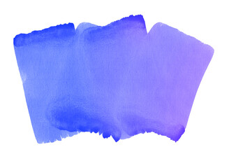 Hand drawn watercolor abstract horizontal background with strains. Blue purple gradient watercolour fill. - 478336346