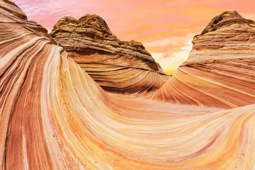 Foto auf Leinwand Sunset over the Wave in Utah in the USA © Fyle
