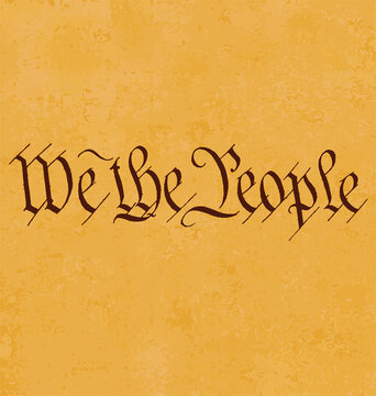 We The People Text On Old Paper Constitution