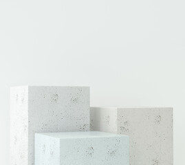 Abstract color ceramic shape background. podium minimalist mock up scene. 3d rendering.