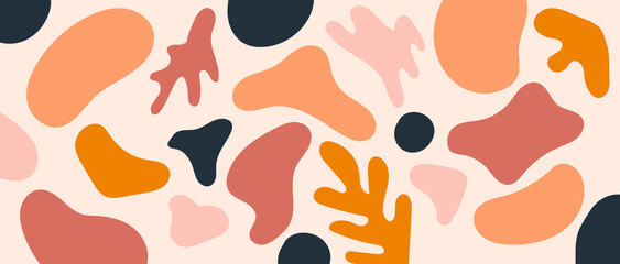 Modern simple abstraction with geometric shapes on colored background