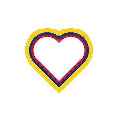 heart shape flag of colombia. vector illustration isolated on white background