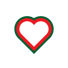 heart shape flag of portugal. vector illustration isolated on white background