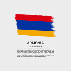 ARMENIA flag with paint brush, national day background square