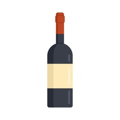 Italian wine bottle icon flat isolated vector
