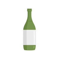 Empty wine bottle icon flat isolated vector